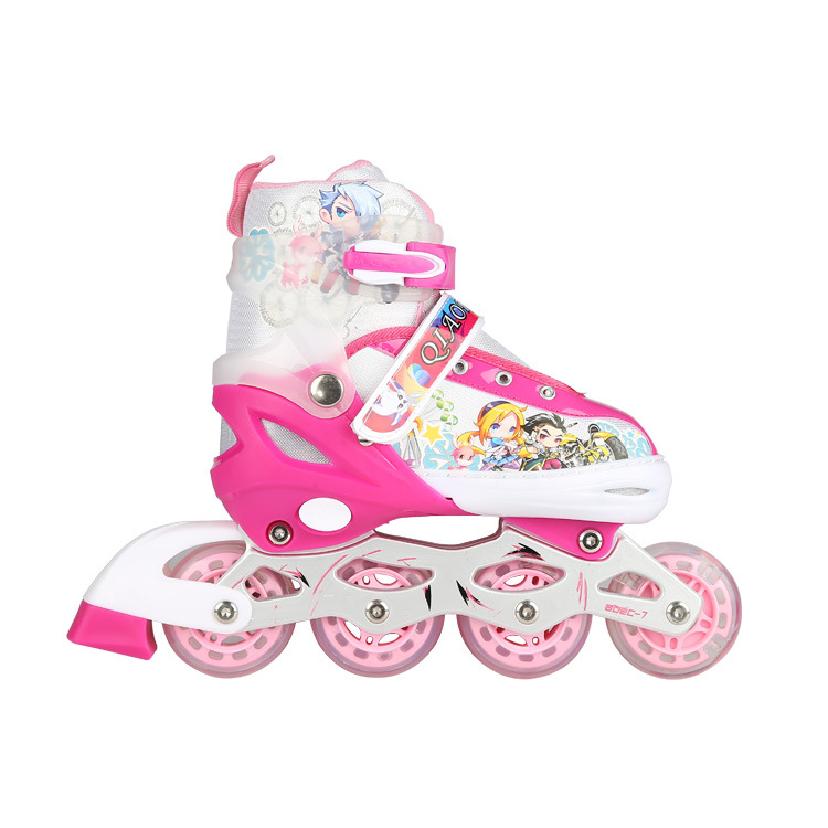 Qiao Feng Children&#039;s New Flash Inline Skating Shoes Cute Men and Women the Skating Shoes Adult Roller Skates Factory Wholesale