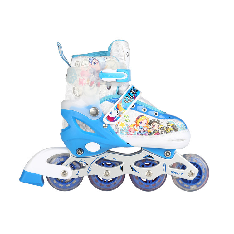 Qiao Feng Children&#039;s New Flash Inline Skating Shoes Cute Men and Women the Skating Shoes Adult Roller Skates Factory Wholesale