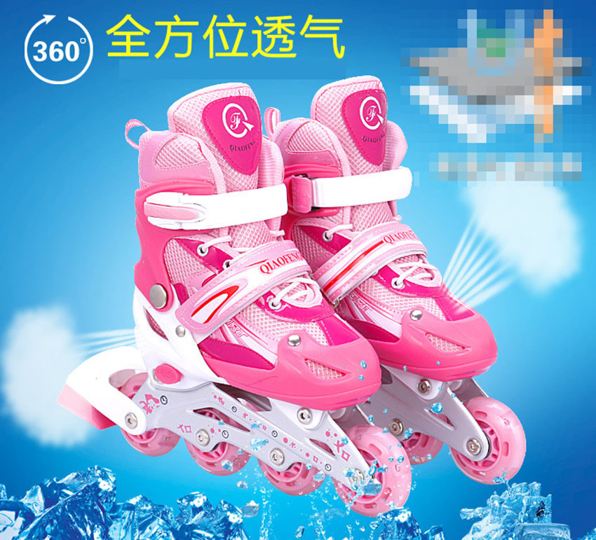 New Full Flash Children&#039;s Skates Men&#039;s and Women&#039;s Adult Roller Skates Super Slippery Straight-Row Roller Skate Factory Direct Sales Wholesale