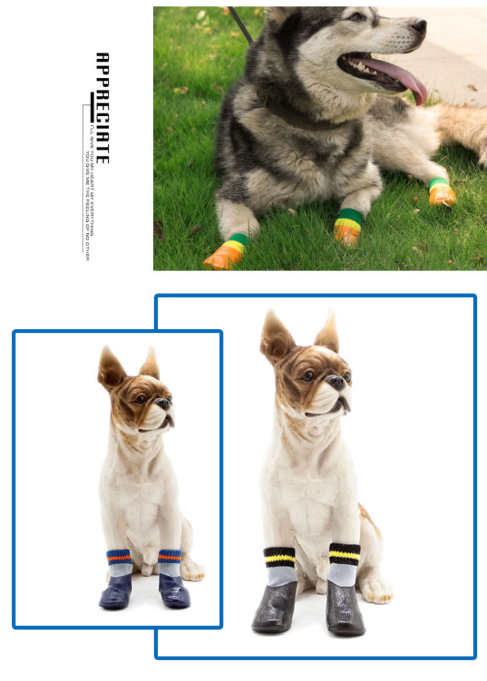 Pet fashion outdoor sports waterproof dog socks and socks the golden hair anti-skates shoes Pet fashion outdoor sports waterproof dog socks and socks the golden hair anti-skates shoes