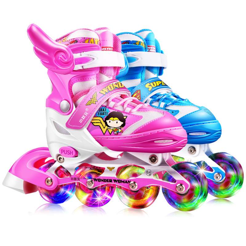 The Skating Shoes Children&#039;s Full Set Men&#039;s and Women&#039;s Roller Skating Skates Inline Wheel 3-5-6-8-10 Years Old Beginner