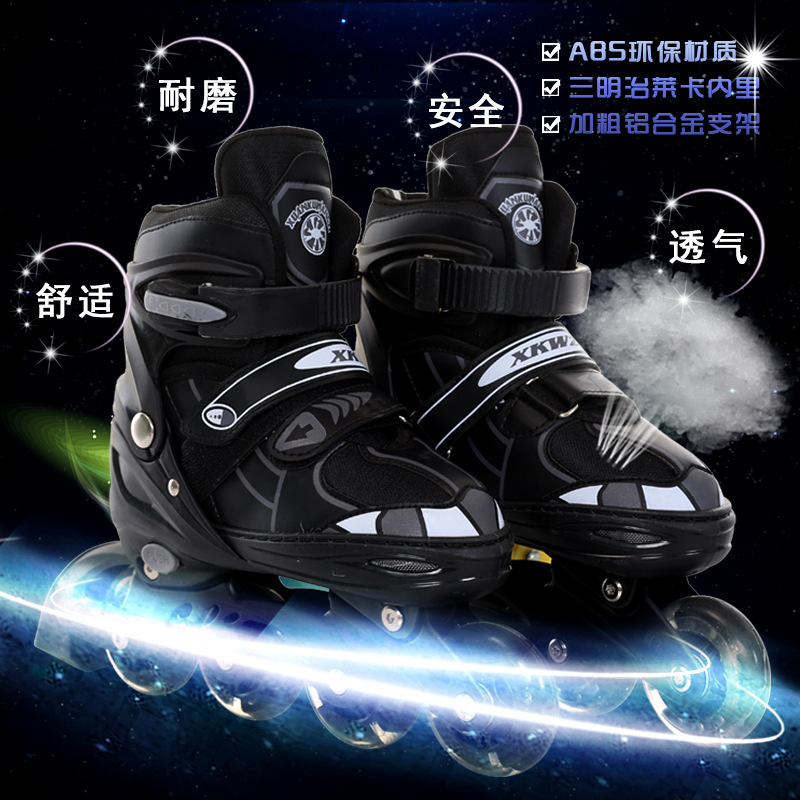 Factory Direct Sales Skates the Skating Shoes Aluminum Frame Adjustable Breathable Flashing Wheel PU Foam Wheel Inline Roller Skates