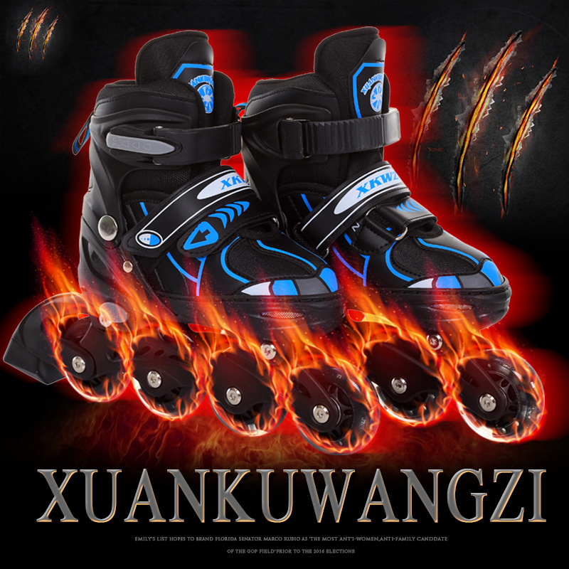 Factory Direct Sales Skates the Skating Shoes Aluminum Frame Adjustable Breathable Flashing Wheel PU Foam Wheel Inline Roller Skates