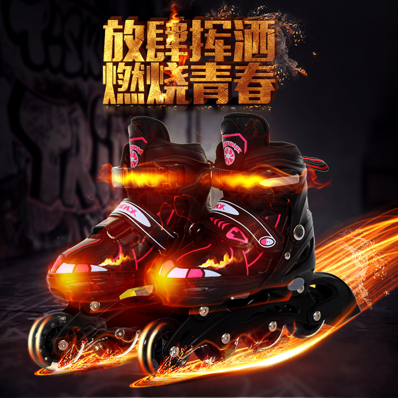 Factory Direct Sales Skates the Skating Shoes Aluminum Frame Adjustable Breathable Flashing Wheel PU Foam Wheel Inline Roller Skates