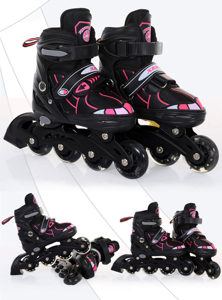 Factory Direct Sales Skates the Skating Shoes Aluminum Frame Adjustable Breathable Flashing Wheel PU Foam Wheel Inline Roller Skates Factory Direct Sales Skates the Skating Shoes Aluminum Frame Adjustable Breathable Flashing Wheel PU Foam Wheel Inline Roller Skates