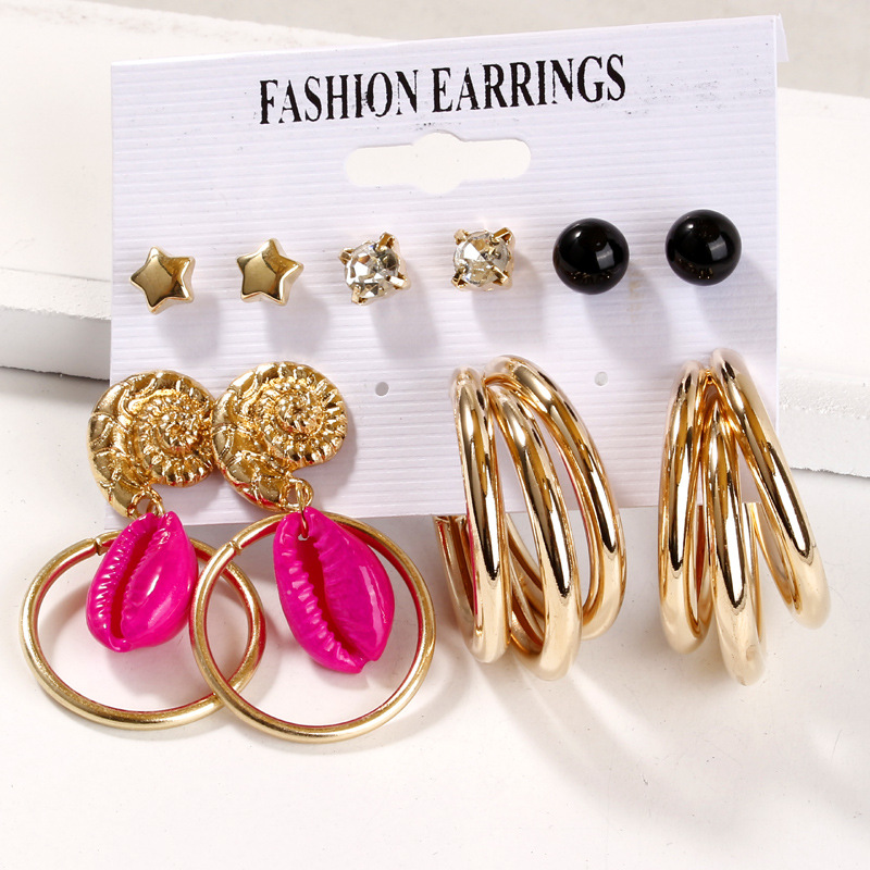 CrossBorder Accessories Popular Earrings Geometric Metal Acrylic Sheet Tassel Earings Set Ornament Whole CrossBorder Accessories Popular Earrings Geometric Metal Acrylic Sheet Tassel Earings Set Ornament Whole