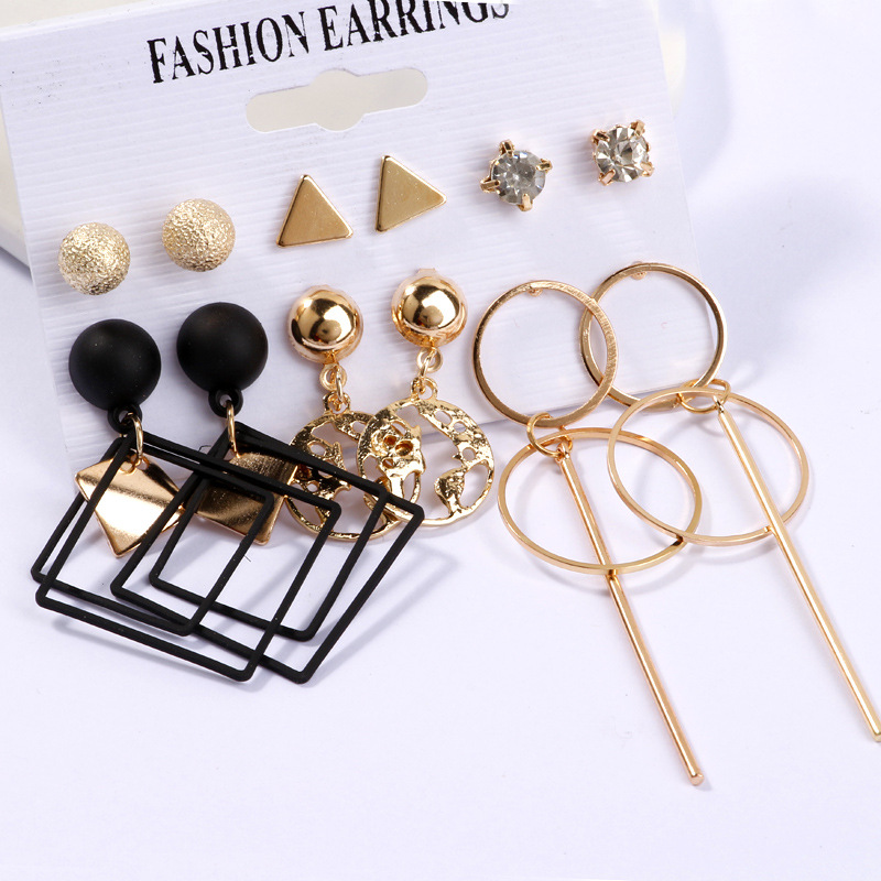 CrossBorder Accessories Popular Earrings Geometric Metal Acrylic Sheet Tassel Earings Set Ornament Whole CrossBorder Accessories Popular Earrings Geometric Metal Acrylic Sheet Tassel Earings Set Ornament Whole