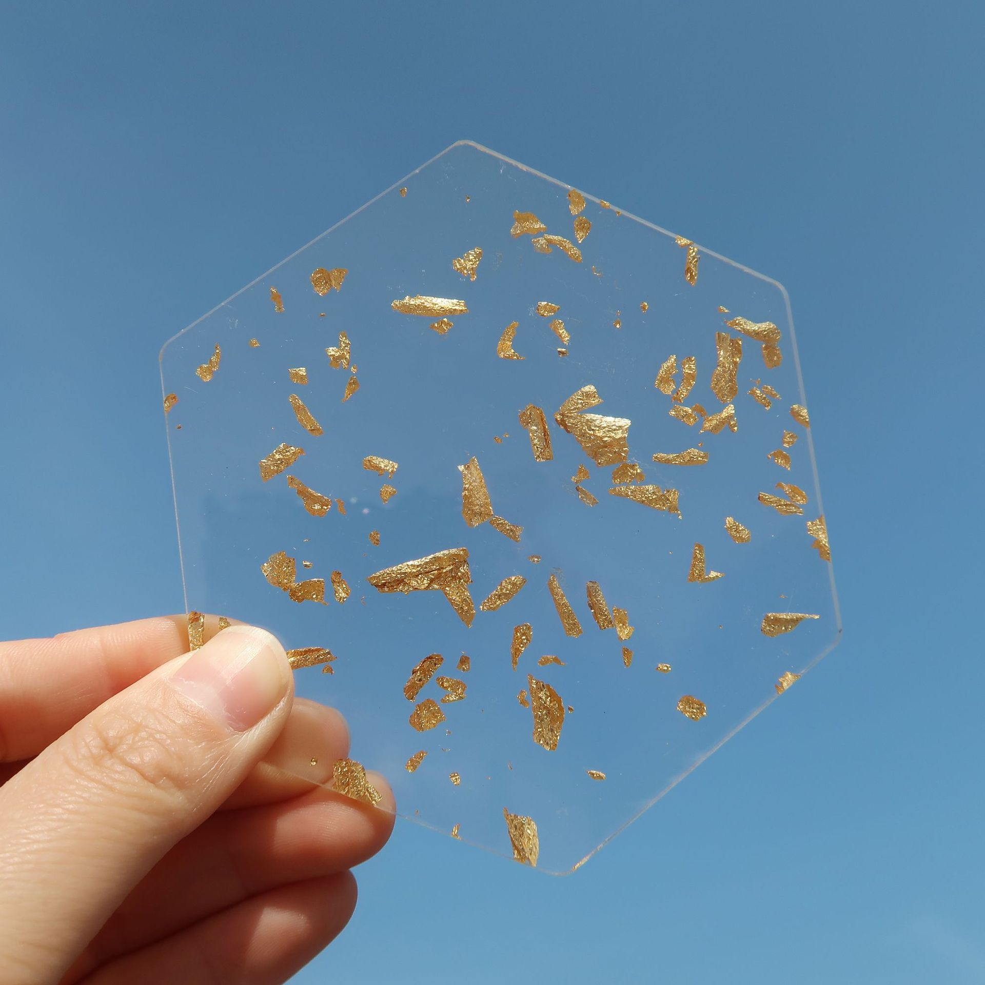 Xiaohong Book Blogger Same Style Paillette Acrylic Coaster Ins European and American Entry Lux Resin Heat Proof Mat Creative Home