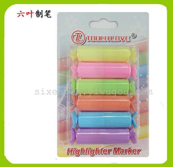 6 PCs blister card Candy colored highlighter 6 PCs blister card Candy colored highlighter