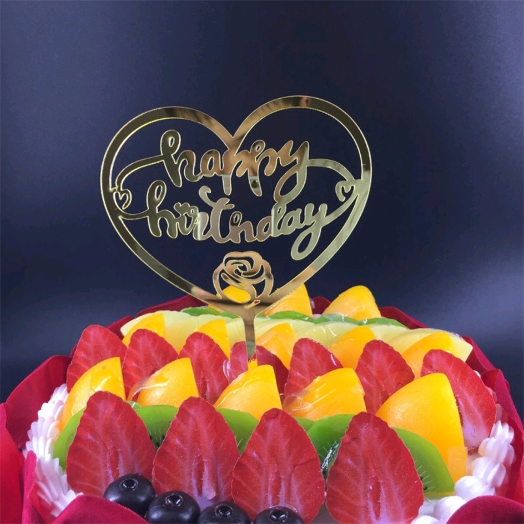 Acrylic Birthday Party Wedding Cake Inserting Card Exquisite Festival Jubilant Decoration Cake Plug-in Birthday Party