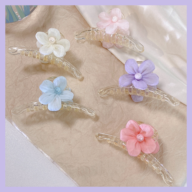 Korean Personal Influencer All-Match Barrettes Simple Acrylic Large Flower Updo Hair Back Head Hair Accessories for Women