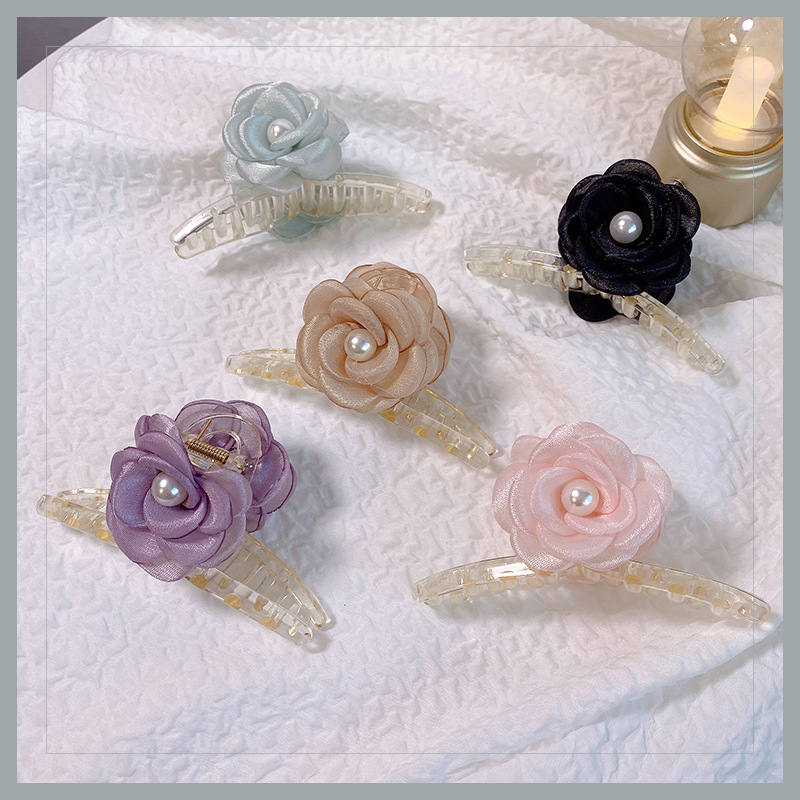 Korean Personal Influencer All-Match Barrettes Simple Acrylic Large Flower Updo Hair Back Head Hair Accessories for Women