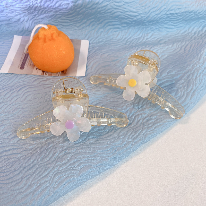 Korean Personal Influencer All-Match Barrettes Simple Acrylic Large Flower Updo Hair Back Head Hair Accessories for Women