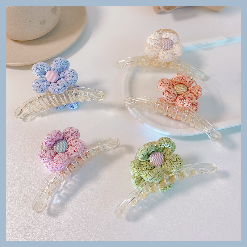 Korean Personal Influencer All-Match Barrettes Simple Acrylic Large Flower Updo Hair Back Head Hair Accessories for Women