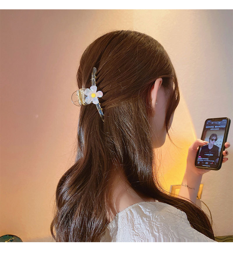 Korean Personal Influencer All-Match Barrettes Simple Acrylic Large Flower Updo Hair Back Head Hair Accessories for Women