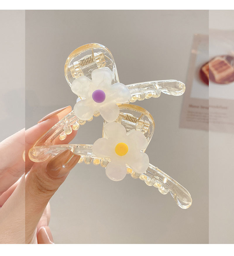 Korean Personal Influencer All-Match Barrettes Simple Acrylic Large Flower Updo Hair Back Head Hair Accessories for Women