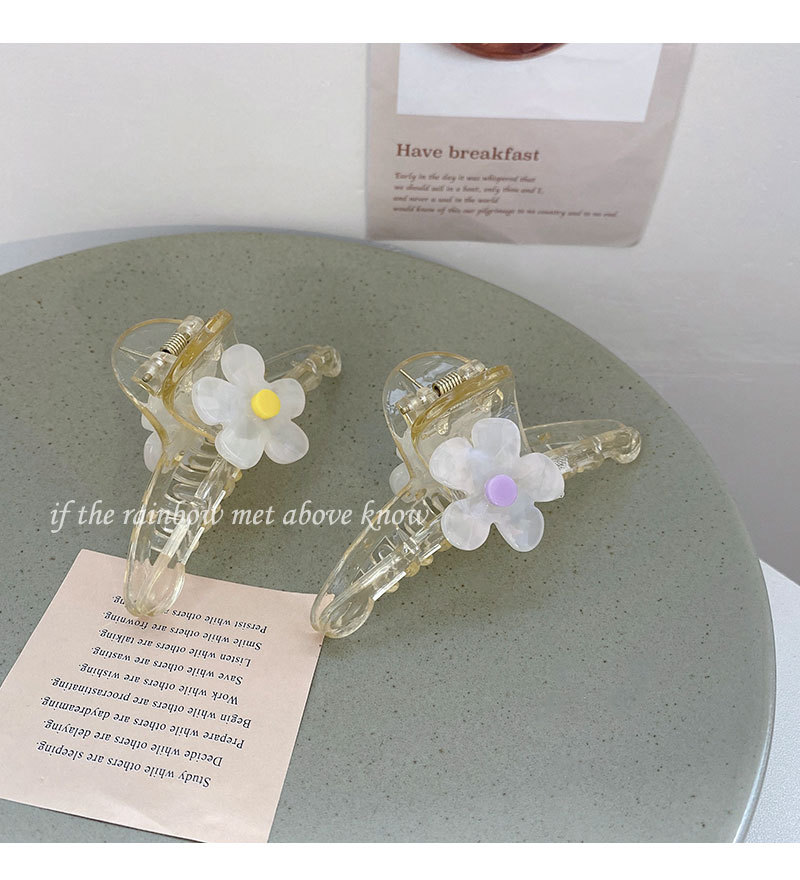 Korean Personal Influencer All-Match Barrettes Simple Acrylic Large Flower Updo Hair Back Head Hair Accessories for Women