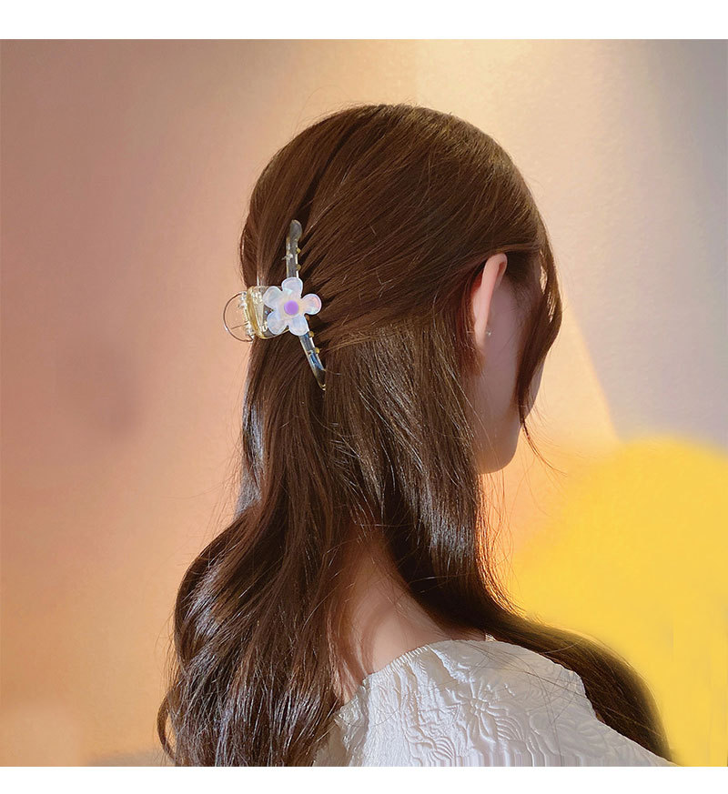 Korean Personal Influencer All-Match Barrettes Simple Acrylic Large Flower Updo Hair Back Head Hair Accessories for Women