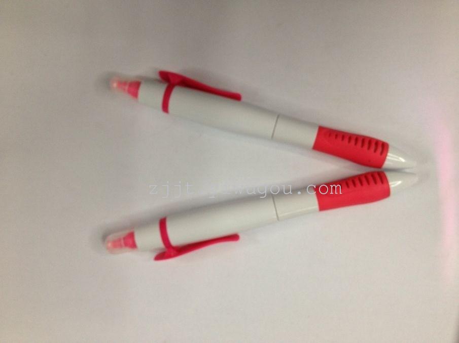 New Korean double-headed pensilver white Rod pole fluorescent pen cute flower Rod highlighter