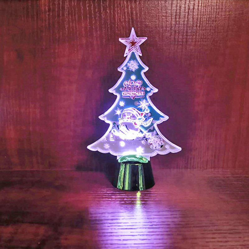 Factory Wholesale Light-Emitting Christmas Tree Christmas Decoration Supplies Creative Acrylic Christmas Home Gift Ornaments