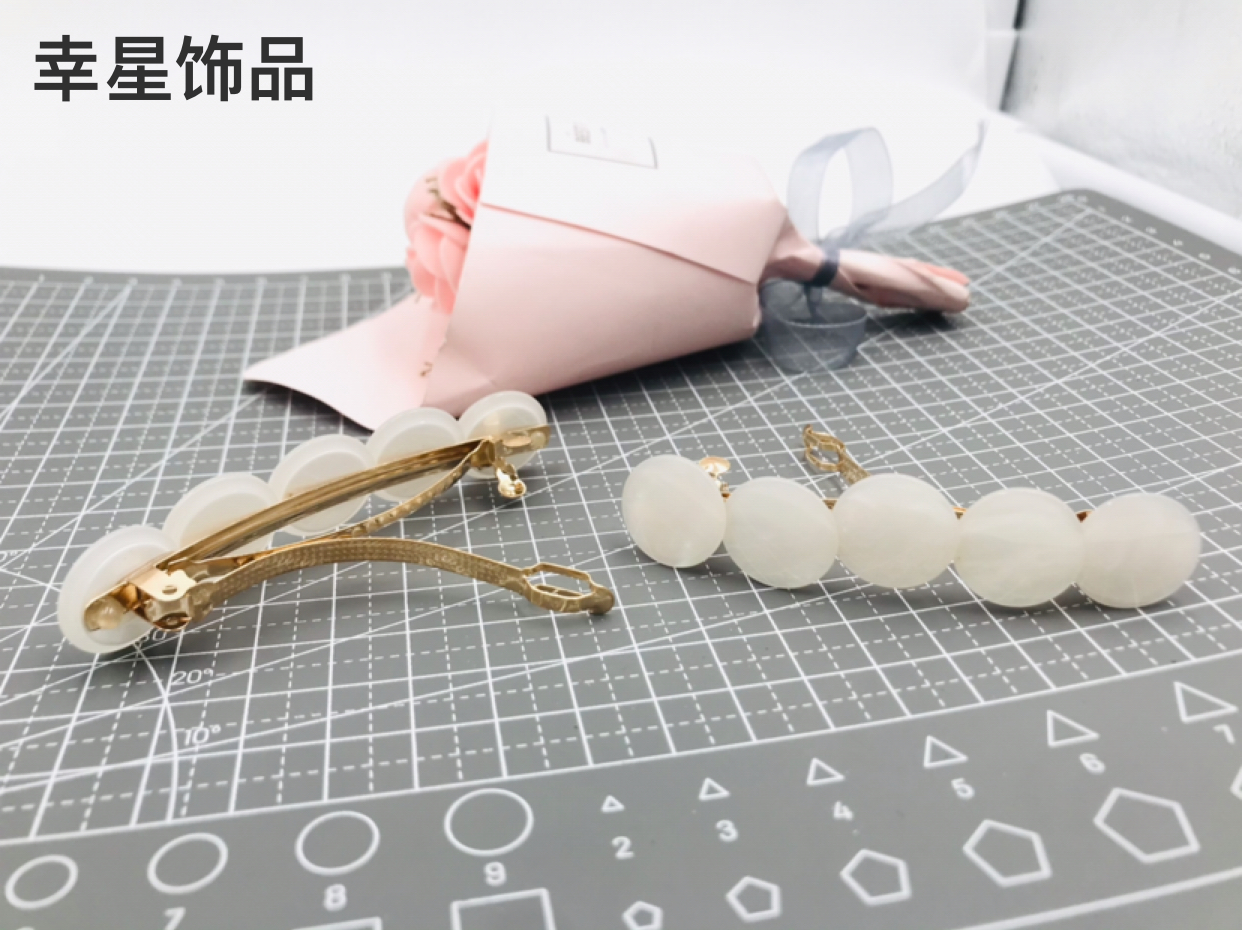 Acrylic Steel Clip Five round Alloy Spring Clip Fashion Ponytail Hairpin Clip