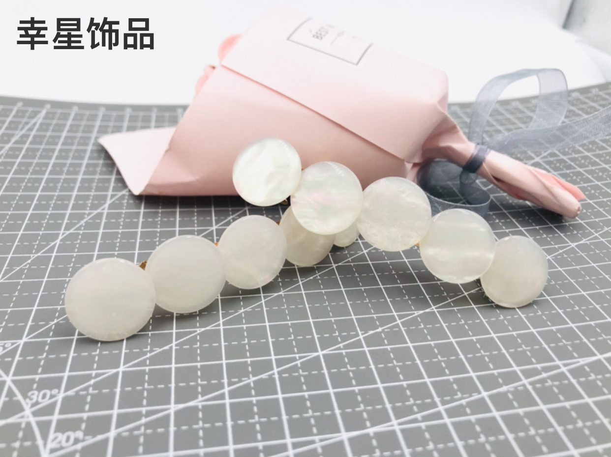 Acrylic Steel Clip Five round Alloy Spring Clip Fashion Ponytail Hairpin Clip