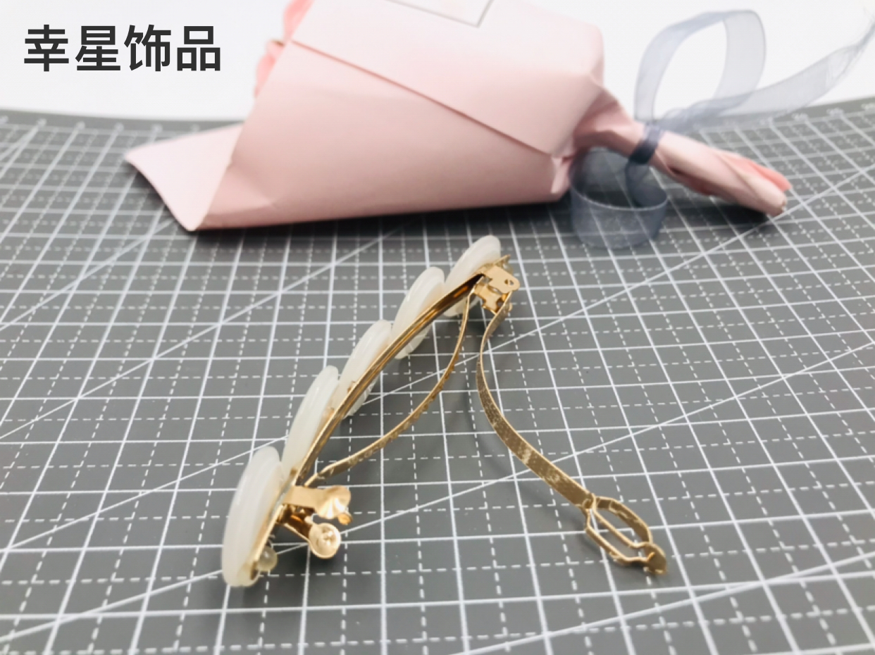 Acrylic Steel Clip Five round Alloy Spring Clip Fashion Ponytail Hairpin Clip