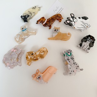 Cross-Border Simple Spring and Summer Transparent Barrettes Cute Fruit Printed Grip Large Geometric Acrylic Shark Clip Wholesale