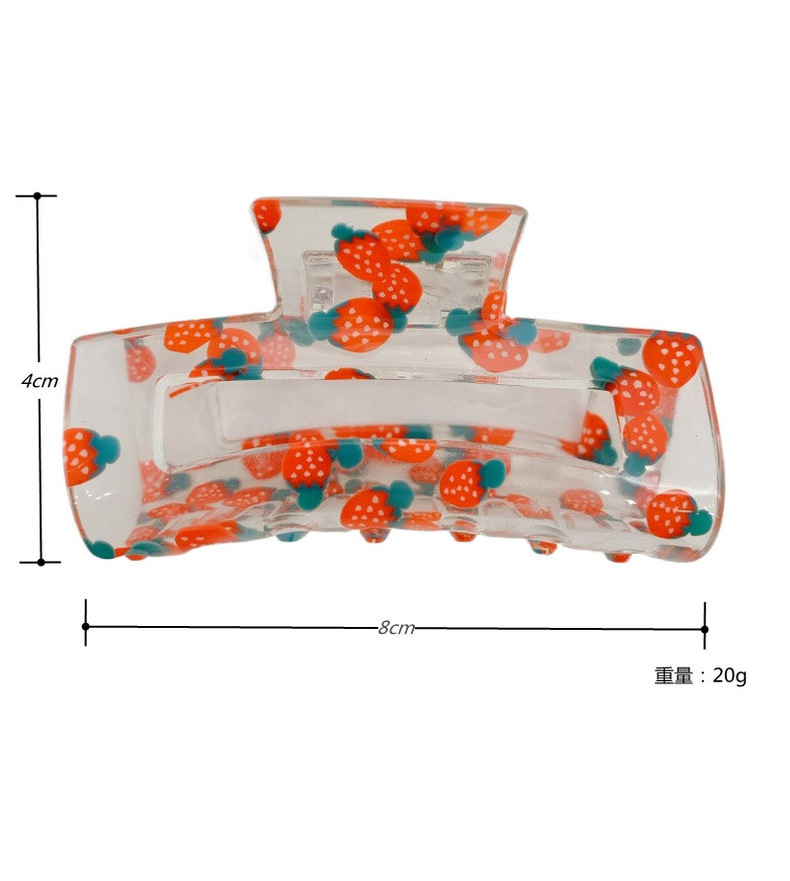 Cross-Border Simple Spring and Summer Transparent Barrettes Cute Fruit Printed Grip Large Geometric Acrylic Shark Clip Wholesale