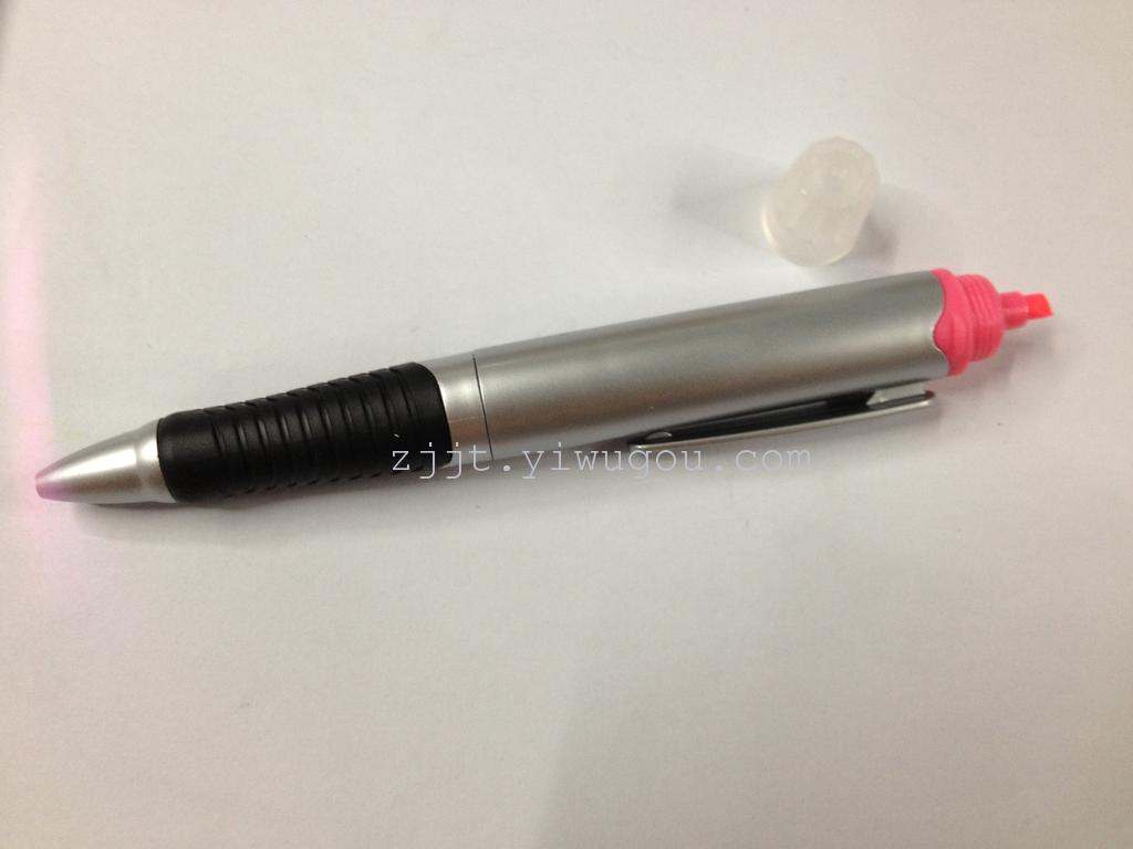 New Korean twin tip pen silver pole fluorescent pen cute flower bar highlighter