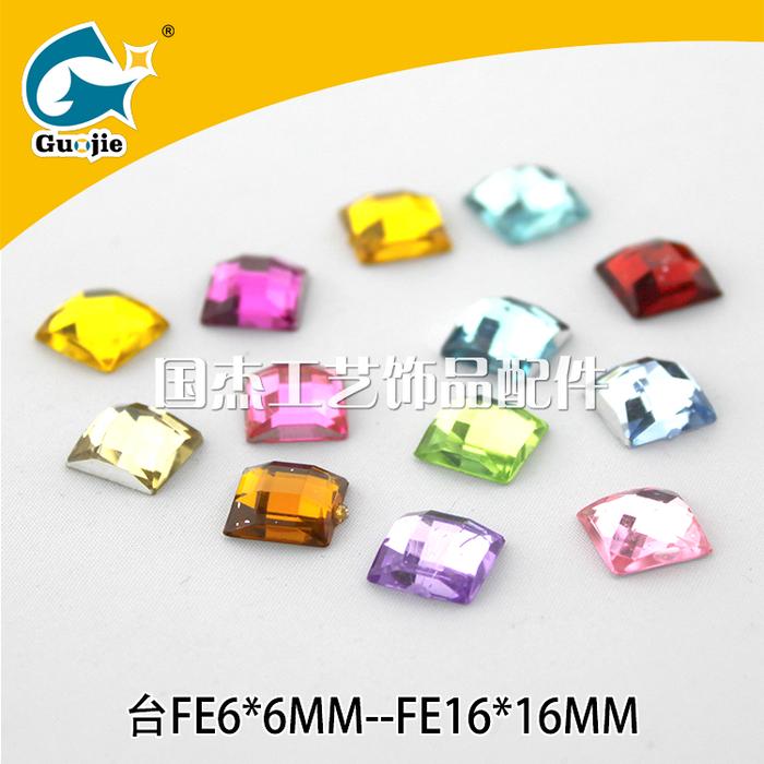 Imitation acrylic square square turtle shell shape creative sliding door accessories flat bottom drill Imitation acrylic square square turtle shell shape creative sliding door accessories flat bottom drill