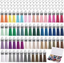 Creative Cross-Border DIY Crafts Multi-Color Tassel Pendant round Acrylic Key Chain Blank Pendant Set Wholesale Creative Cross-Border DIY Crafts Multi-Color Tassel Pendant round Acrylic Key Chain Blank Pendant Set Wholesale