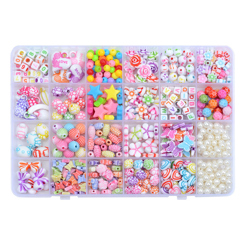 24 Acrylic beading children &#039;s beading toy DIY DIY Girls wear beading necklace bracelet wisdom
