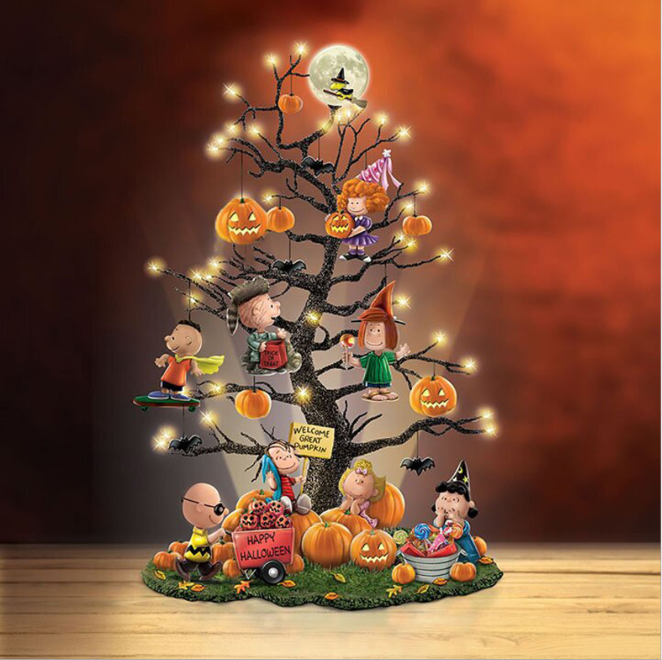 Independent Station Illuminated Halloween Tree Halloween Acrylic Cartoon Christmas Tree Desktop Tree