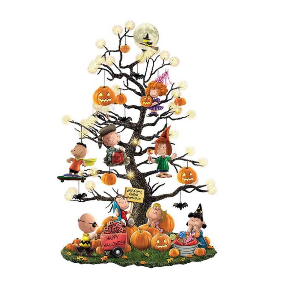 Independent Station Illuminated Halloween Tree Halloween Acrylic Cartoon Christmas Tree Desktop Tree