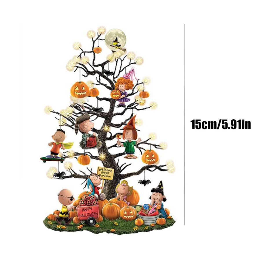 Independent Station Illuminated Halloween Tree Halloween Acrylic Cartoon Christmas Tree Desktop Tree