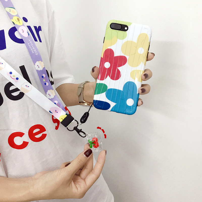 Unisex Cartoon Mobile Phone Lanyard Exhibition Certificate Hanging Rope Spring Fastener Polyester Rope Acrylic Pendant Dual-Use