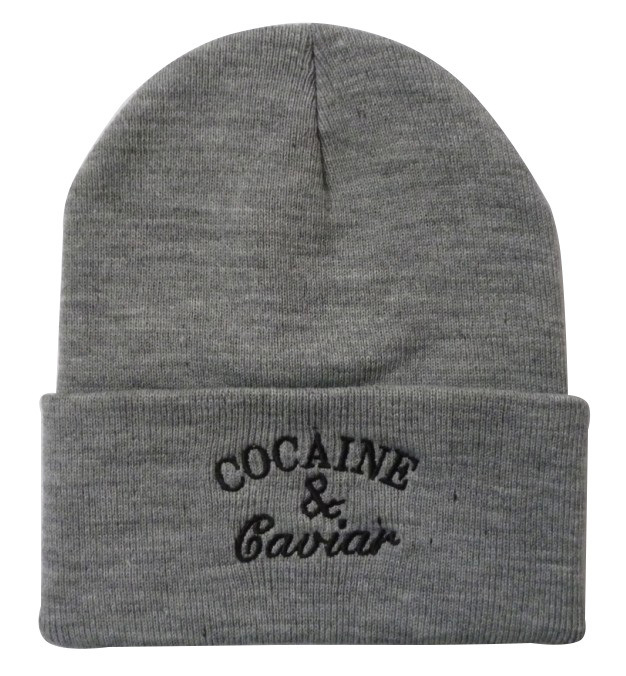 Acrylic Knitted Cap Cocaine &amp; Caviar Knitting Woolen Cap Hip-Hop Street Dance Cap Yiwu Beanie Hat Manufacturer