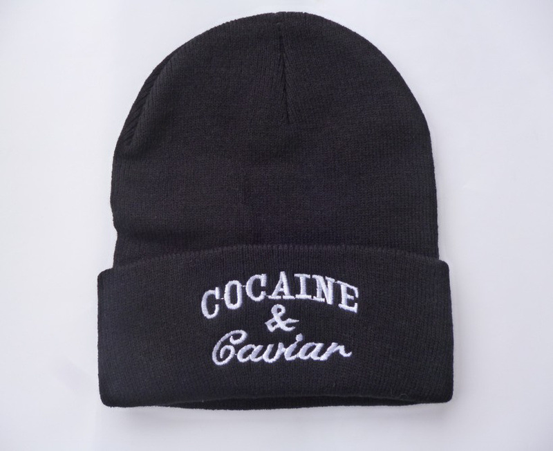 Acrylic Knitted Cap Cocaine & Caviar Knitting Woolen Cap Hip-Hop Street Dance Cap Yiwu Beanie Hat Manufacturer Acrylic Knitted Cap Cocaine & Caviar Knitting Woolen Cap Hip-Hop Street Dance Cap Yiwu Beanie Hat Manufacturer