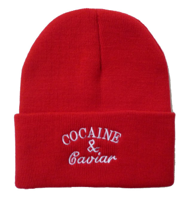 Acrylic Knitted Cap Cocaine &amp; Caviar Knitting Woolen Cap Hip-Hop Street Dance Cap Yiwu Beanie Hat Manufacturer