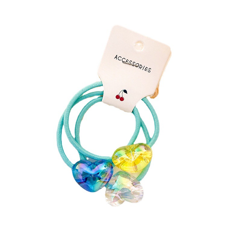 New Korean Style Cute Hair String Love Hair Accessories Internet Celebrity Ins Rubber Band Hair Ring Laser Acrylic Headdress Flower Headwear
