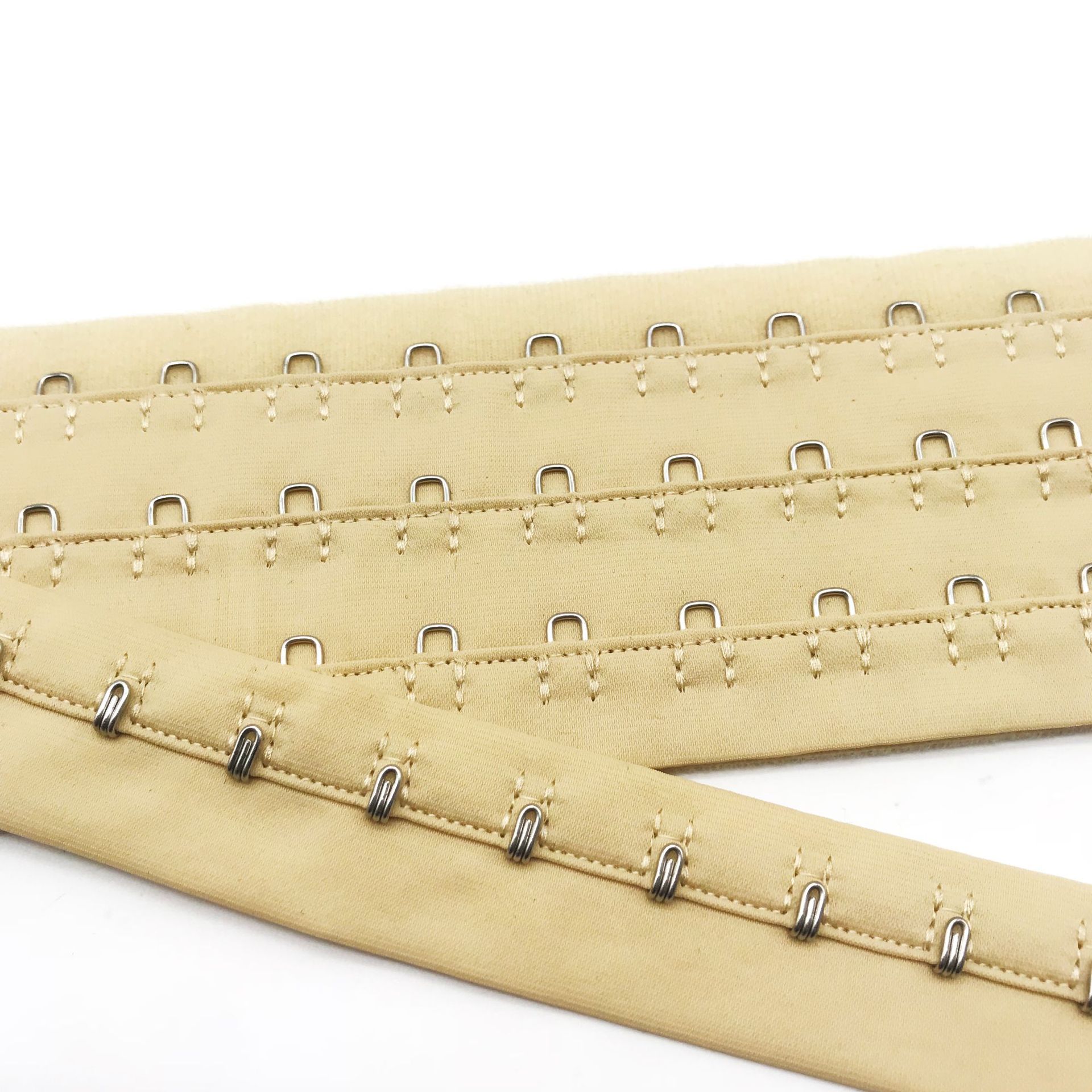 Factory Direct Nylon Corset Long Row Stainless Steel Square Buckle Waist Seal Double Needle Three Breasted Acrylic Polyester Custom
