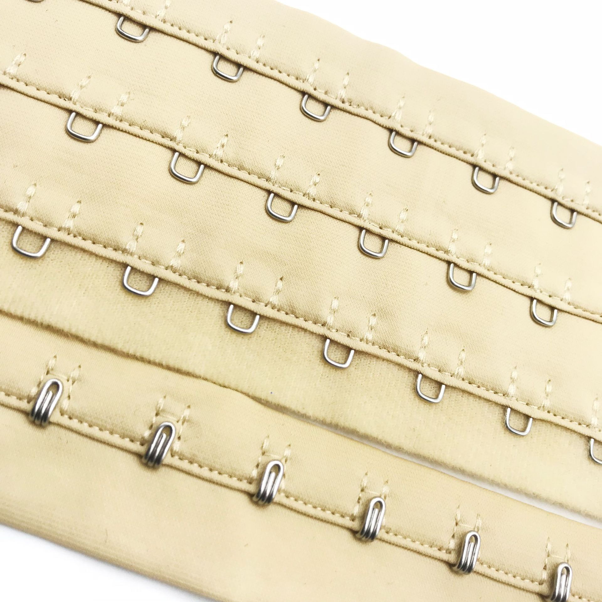 Factory Direct Nylon Corset Long Row Stainless Steel Square Buckle Waist Seal Double Needle Three Breasted Acrylic Polyester Custom