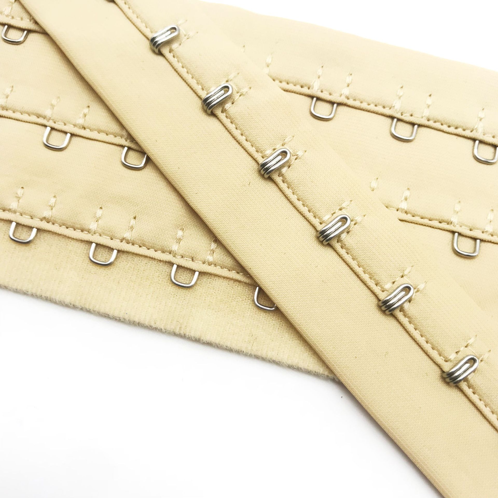 Factory Direct Nylon Corset Long Row Stainless Steel Square Buckle Waist Seal Double Needle Three Breasted Acrylic Polyester Custom
