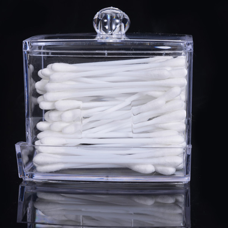 Transparent Cotton Box Leaky Cotton Swab Storage Box Bathroom Jar Acrylic Jewelry Storage Box Plastic Cosmetic Container