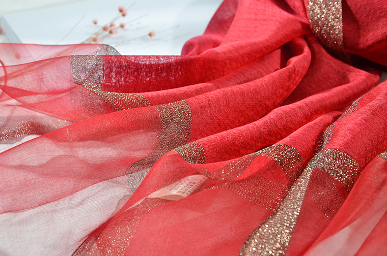 New Korean Style Pure Color Silk Acrylic Scarf Women's Long Scarf Gold Sequined Scarf Summer Sunscreen Shawl New Korean Style Pure Color Silk Acrylic Scarf Women's Long Scarf Gold Sequined Scarf Summer Sunscreen Shawl