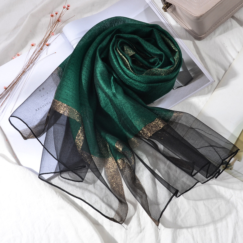 New Korean Style Pure Color Silk Acrylic Scarf Women's Long Scarf Gold Sequined Scarf Summer Sunscreen Shawl New Korean Style Pure Color Silk Acrylic Scarf Women's Long Scarf Gold Sequined Scarf Summer Sunscreen Shawl