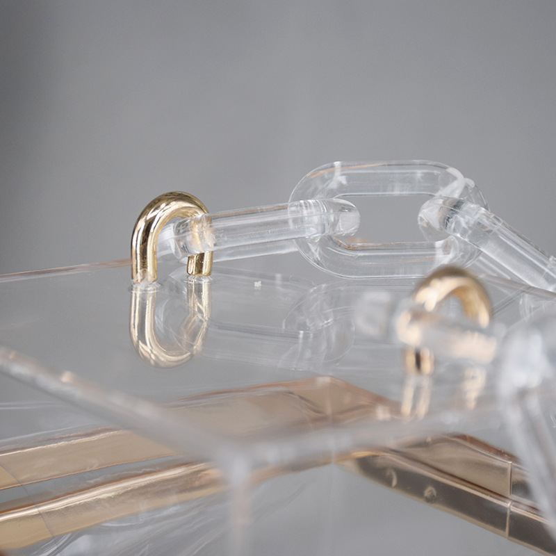 Cross-Border Transparent Square Box Acrylic Bag Women's European and American Fashion Resin Chain Gel Bag Crossbody Portable Small Square Bag Cross-Border Transparent Square Box Acrylic Bag Women's European and American Fashion Resin Chain Gel Bag Crossbody Portable Small Square Bag