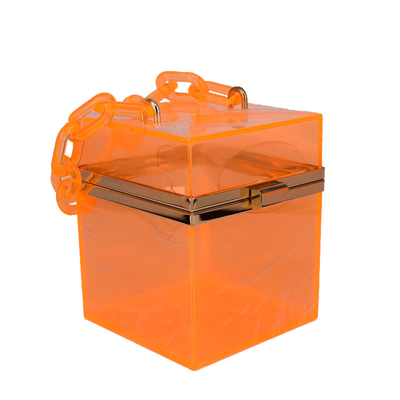 Cross-Border Transparent Square Box Acrylic Bag Women's European and American Fashion Resin Chain Gel Bag Crossbody Portable Small Square Bag Cross-Border Transparent Square Box Acrylic Bag Women's European and American Fashion Resin Chain Gel Bag Crossbody Portable Small Square Bag