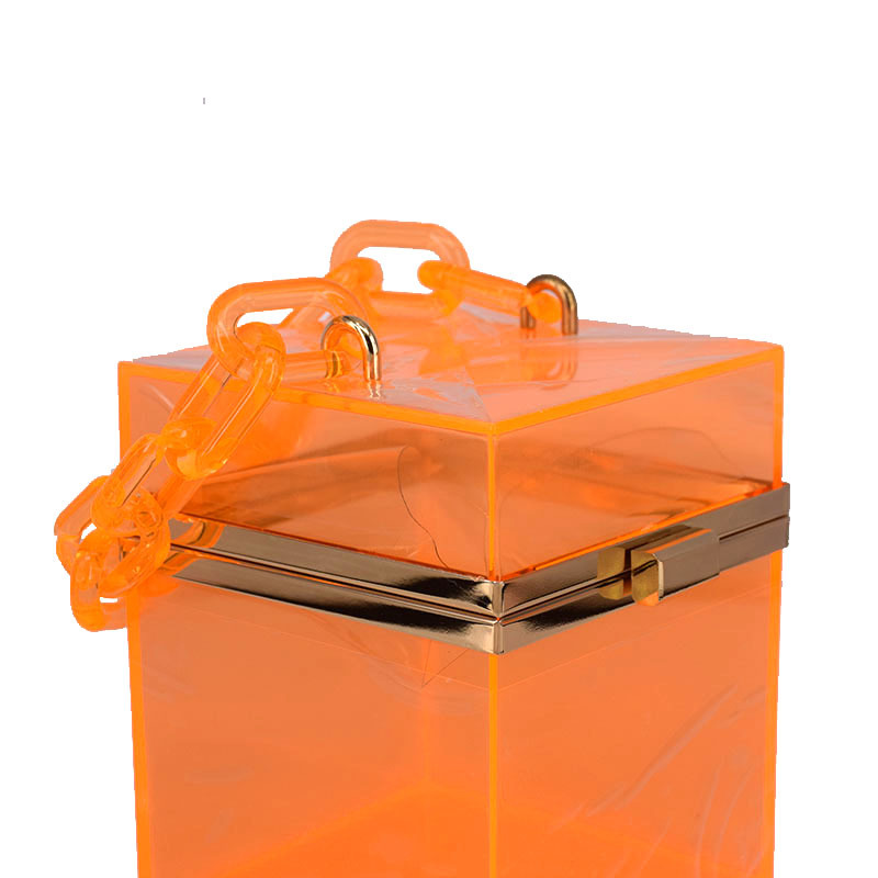Cross-Border Transparent Square Box Acrylic Bag Women's European and American Fashion Resin Chain Gel Bag Crossbody Portable Small Square Bag Cross-Border Transparent Square Box Acrylic Bag Women's European and American Fashion Resin Chain Gel Bag Crossbody Portable Small Square Bag
